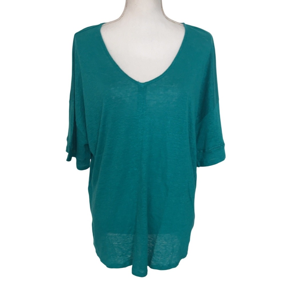 J. Jill Love Linen v neck short sleeve top SZ: XL